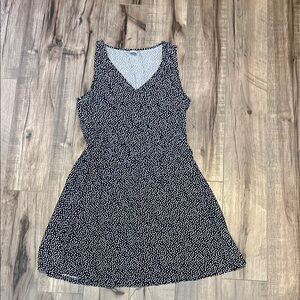 Old Navy White and Blue Sleeveless V-Neck Mini Sundress